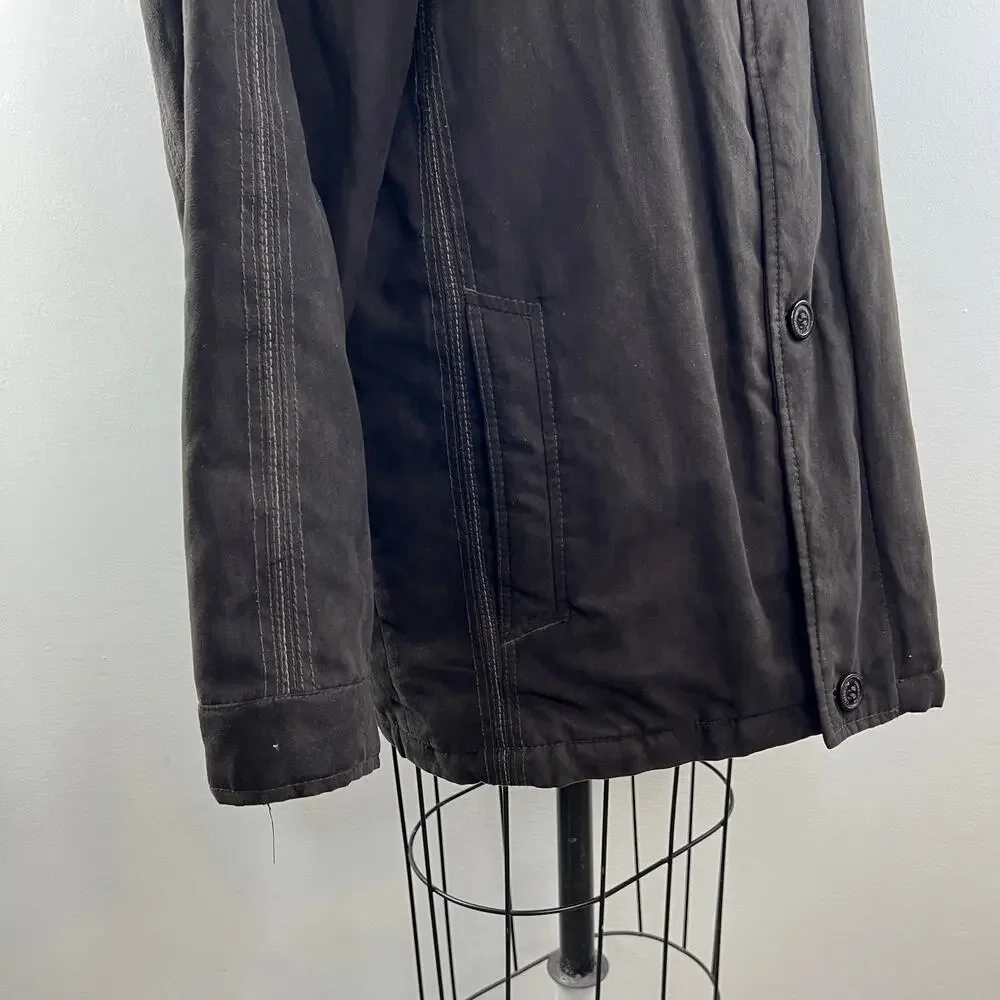 BUGATCHI Uomo Mens Brown Long Sleeve High Collar Lined Winter Jacket Coat Size L